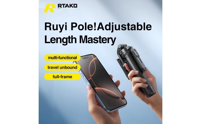RTAKO M17 Selfie Stick Ultra-Portable Selfie Stick 1.7M - Black